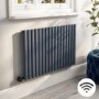 Anthracite Horizontal Smart Electric Radiator with Wi-Fi Thermostat - 1.2kW - H600xW1003mm - Bathroom Safe