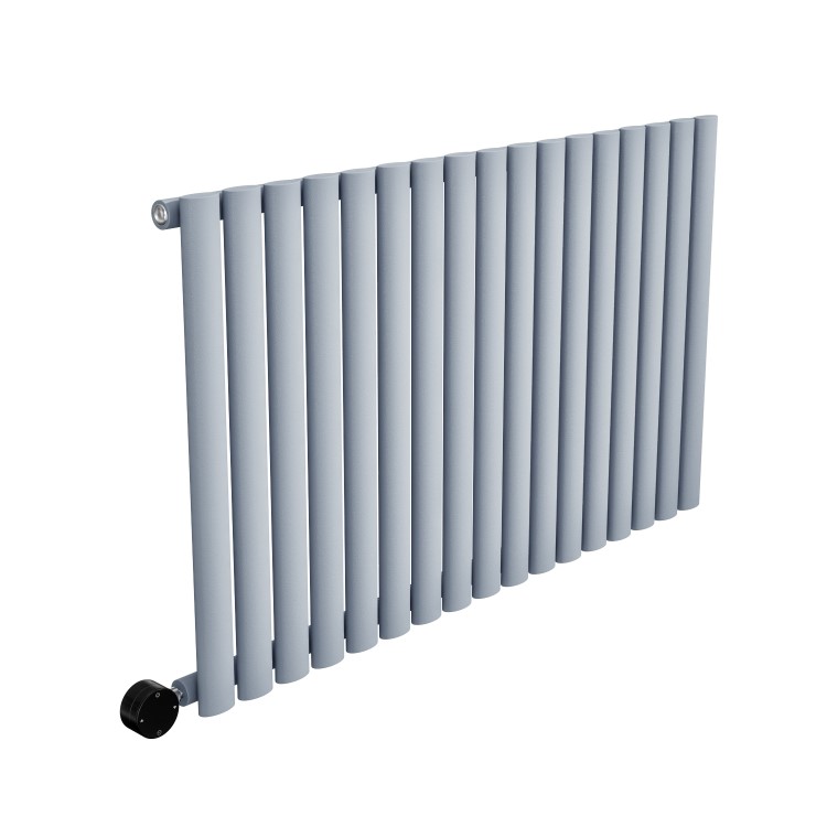 Light Grey Horizontal Smart Electric Radiator with Wi-Fi Thermostat - 1.2kW - H600xW1003mm - Bathroom Safe