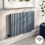 Light Grey Horizontal Smart Electric Radiator with Wi-Fi Thermostat - 1.2kW - H600xW1003mm - Bathroom Safe