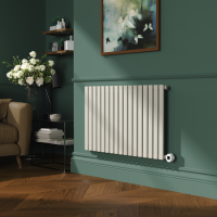 Linen Horizontal Smart Electric Radiator with Wi-Fi Thermostat - 1200W - H600xW1000mm - Bathroom Safe