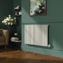 Linen Horizontal Smart Electric Radiator with Wi-Fi Thermostat - 1200W - H600xW1000mm - Bathroom Safe