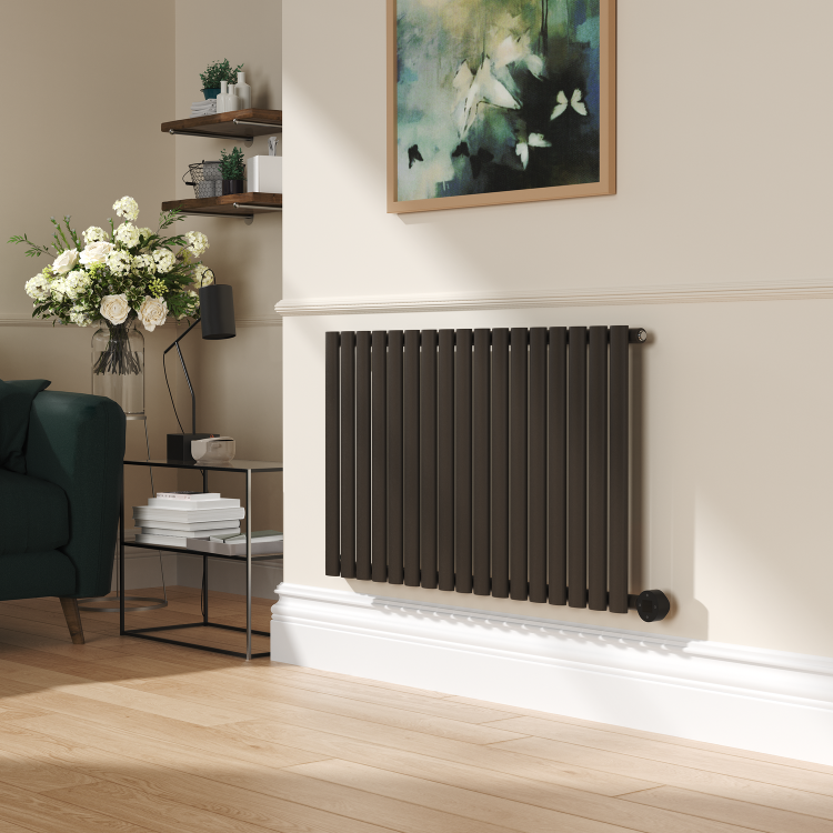 Russet Horizontal Smart Electric Radiator with Wi-Fi Thermostat - 1200W - H600xW1000mm - Bathroom Safe