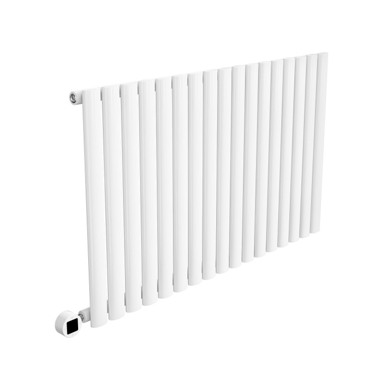 White Horizontal Smart Electric Radiator with Wi-Fi Thermostat - 1.2kW - H600xW1003mm - Bathroom Safe