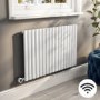 White Horizontal Smart Electric Radiator with Wi-Fi Thermostat - 1.2kW - H600xW1003mm - Bathroom Safe