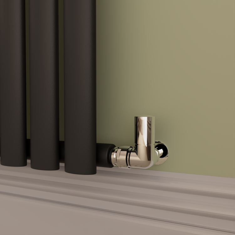 Sorrento Midnight Black Horizontal Oval Designer Radiator 800x1003mm Single Panel 3311 BTU