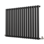 Sorrento Midnight Black Horizontal Oval Designer Radiator 800x1003mm Single Panel 3311 BTU