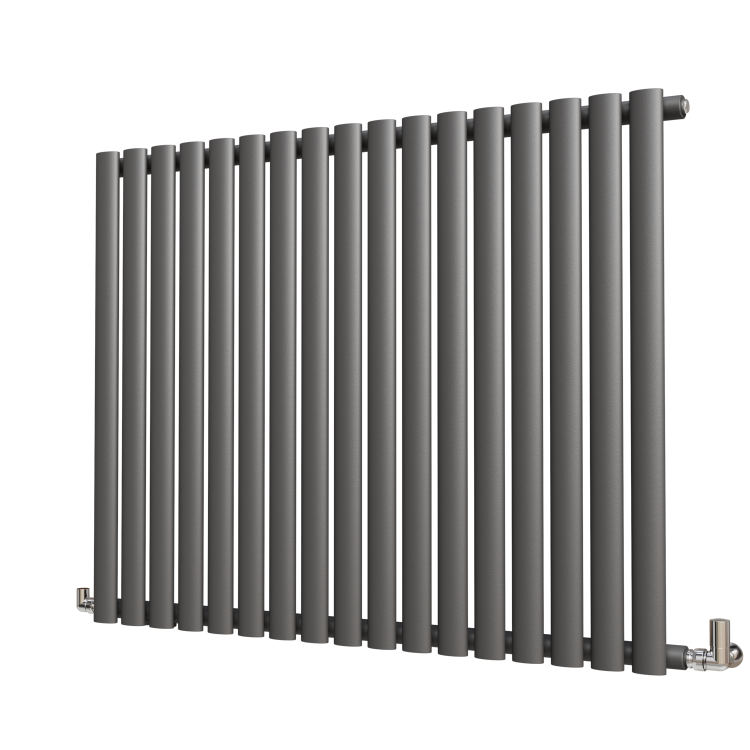 Sorrento Anthracite Horizontal Oval Designer Radiator 800x1003mm Single Panel 3311 BTU