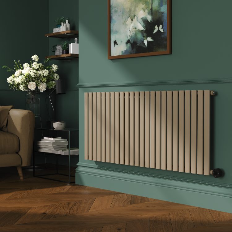 Beige Grey Horizontal Smart Electric Radiator with Wi-Fi Thermostat ...
