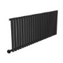 Midnight Black Electric Horizontal Designer Radiator 2kW with Wifi Thermostat - H600xW1416mm - IPX4 Bathroom Safe