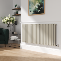 Linen Horizontal Smart Electric Radiator with Wi-Fi Thermostat - 2000W - H600xW1410mm - Bathroom Safe