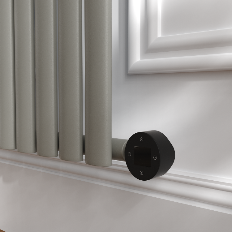 Smoked Stone Horizontal Smart Electric Radiator with Wi-Fi Thermostat - 2000W - H600xW1410mm - Bathroom Safe