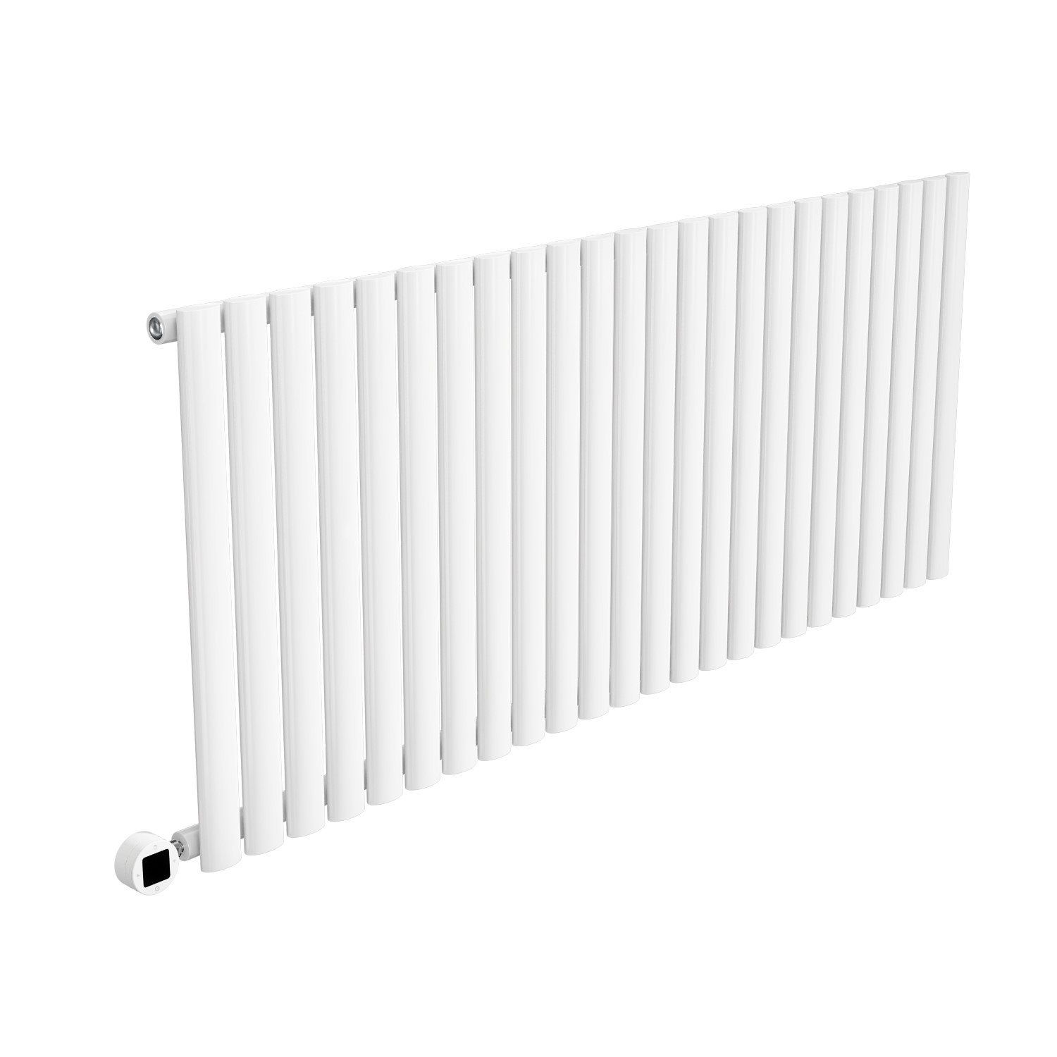 White Horizontal Smart Electric Radiator with Wi-Fi Thermostat - 2kW ...