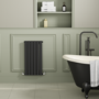 Riace Midnight Black Horizontal Flat Designer Radiator 800x408mm Single Panel 1299 BTU