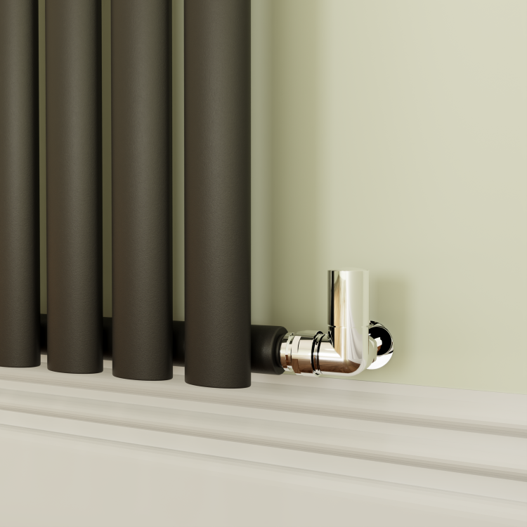 Sorrento Midnight Black Horizontal Oval Designer Radiator 800x413mm Single Panel 1364 BTU