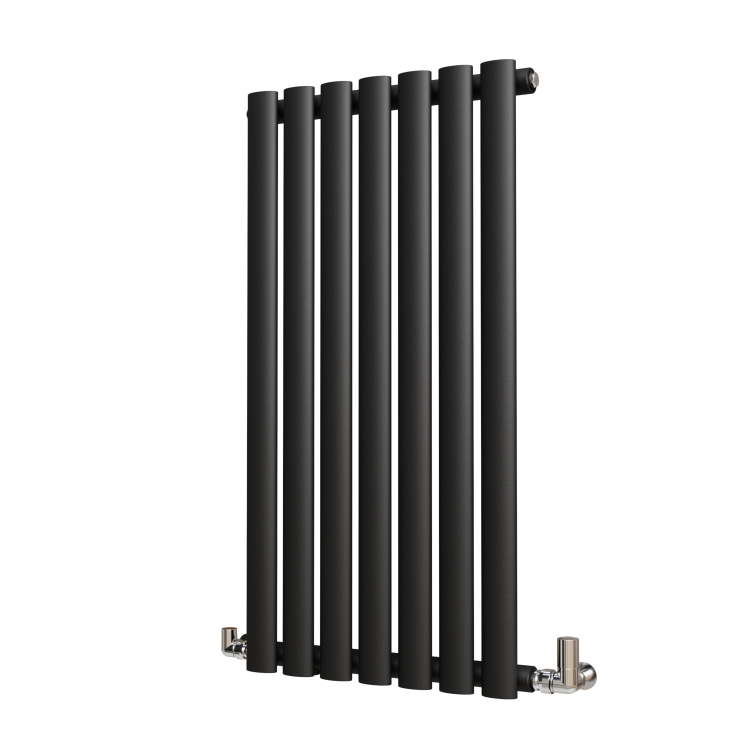 Sorrento Midnight Black Horizontal Oval Designer Radiator 800x413mm Single Panel 1364 BTU