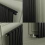 Sorrento Midnight Black Horizontal Oval Designer Radiator 800x413mm Single Panel 1364 BTU