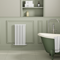 Sorrento White Horizontal Oval Designer Radiator 800x413mm Single Panel 1364 BTU