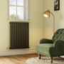 Riace Midnight Black Horizontal Flat Designer Radiator 800x612mm Single Panel 1947 BTU