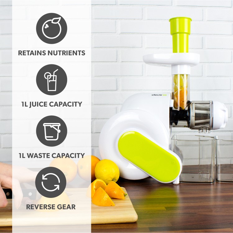 electriQ Horizontal Slow Masticating Cold Press Juicer Machine