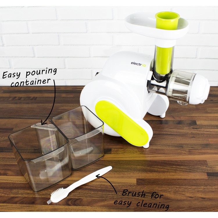 GRADE A2 - electriQ HSL600 Slow Masticating Cold Press Juicer with Free Frozen Dessert Maker Accessory