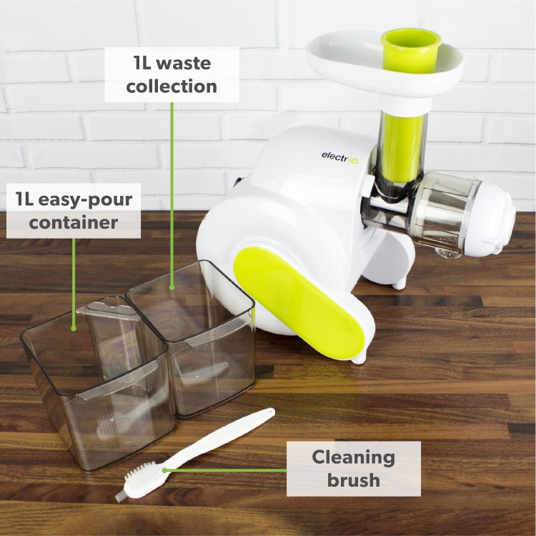 electriQ Horizontal Slow Masticating Cold Press Juicer Machine