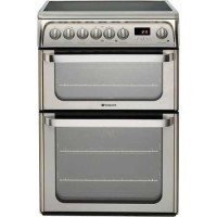 Refurbished Hotpoint HUE61X 60cm Electric Cooker With Ceramic Hob