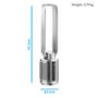 GRADE A1 - 38 inch Quiet Pure Cool Bladeless HEPA Purifying Tower Fan with Remote Control Timer and Oscillation - Silver