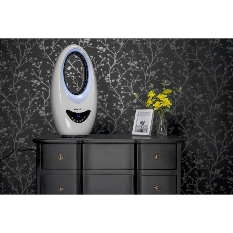 GRADE A3 - electriQ eiQ-AM09 2kW Bladeles Fan Heater with Mood Light