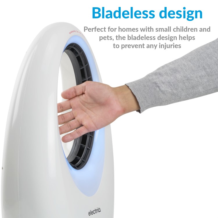 electriQ Bladeless Heater Fan 2kW with Optional Mood Light