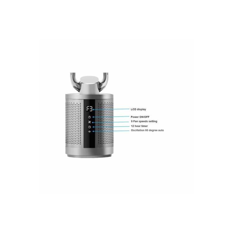 Quiet Dual HEPA Air Purifier and Pure Cool DC Fan with Remote Control for rooms up to 35 sqm - Silver