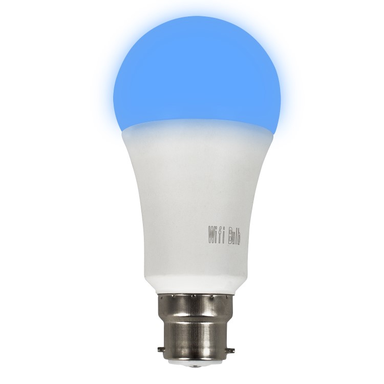 GRADE A1 - electriQ dimmable colour Smart Wifi Bulb with B22 bayonet ending - Alexa & Google Home compatible