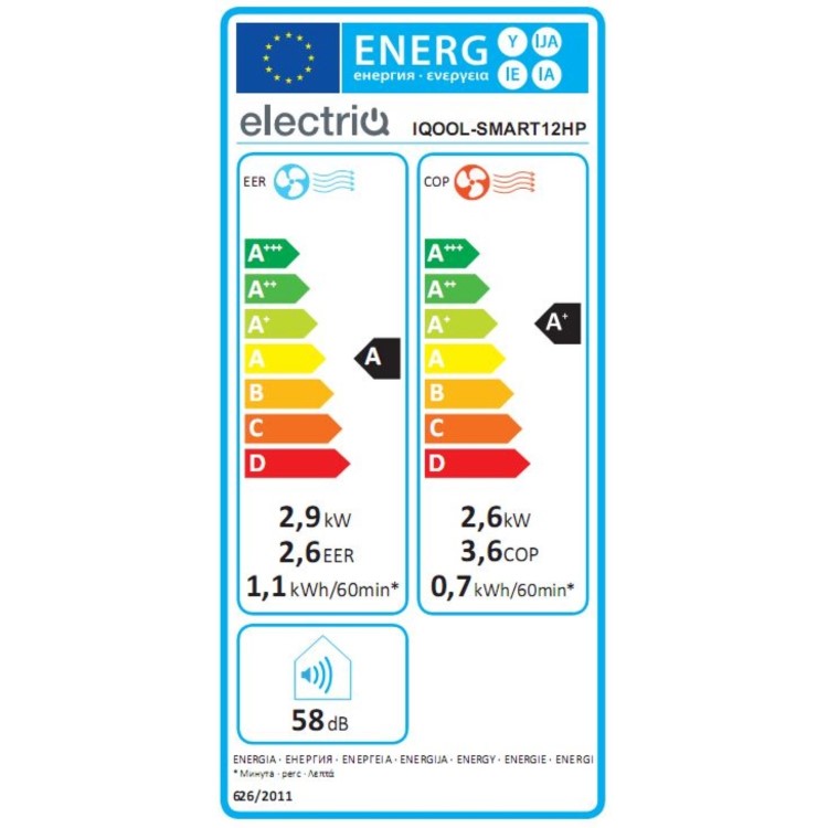 GRADE A5 - electriQ IQOOL-SMART12HP 10000 BTU Smart Wall Mounted Air Conditioner and Heat Pump without outdoor unit