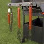 GRADE A3 - The Kentucky Premium 6 Burner Black Gas BBQ with Side Burner - Includes BBQ Cover and Utensil Set