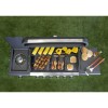 GRADE A3 - The Kentucky Premium 6 Burner Black Gas BBQ with Side Burner - Includes BBQ Cover and Utensil Set