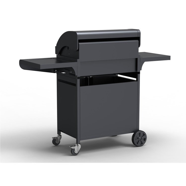GRADE A2 - The Kentucky Premium 4 Burner Black Gas BBQ - Includes BBQ Cover and Utensils Set