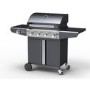 GRADE A2 - The Kentucky Premium 4 Burner Black Gas BBQ - Includes BBQ Cover and Utensils Set