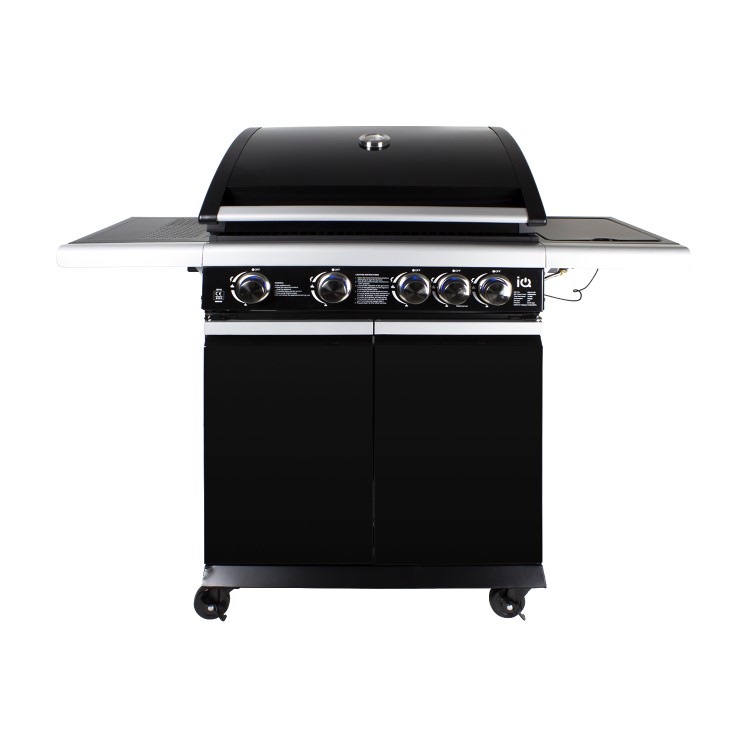 GRADE A3 - The Alabama Elite 4 Burner Black Gas BBQ - Includes BBQ Cover