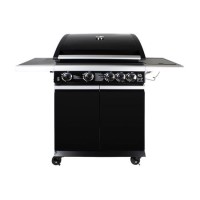 GRADE A3 - The Alabama Elite 4 Burner Black Gas BBQ - Includes BBQ Cover
