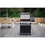 GRADE A3 - The Alabama Elite 4 Burner Black Gas BBQ - Includes BBQ Cover
