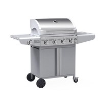 GRADE A2 - The Kentucky Premium 4 Burner Gas BBQ in Silver