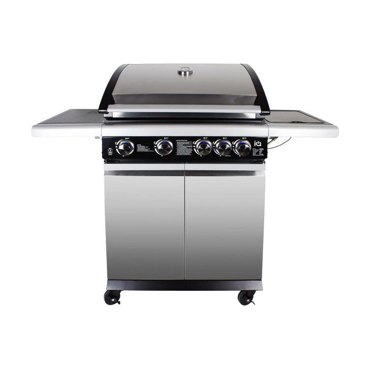 GRADE A2 - The Alabama Elite 4 Burner Gas BBQ in Stainless Steel - Includes BBQ Cover