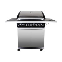 GRADE A2 - The Alabama Elite 4 Burner Gas BBQ in Stainless Steel - Includes BBQ Cover