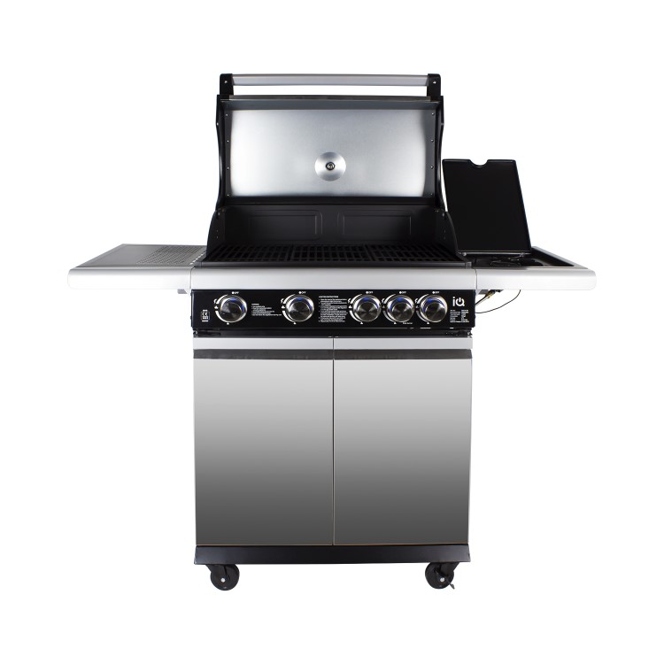 GRADE A2 - The Alabama Elite 4 Burner Gas BBQ in Stainless Steel - Includes BBQ Cover