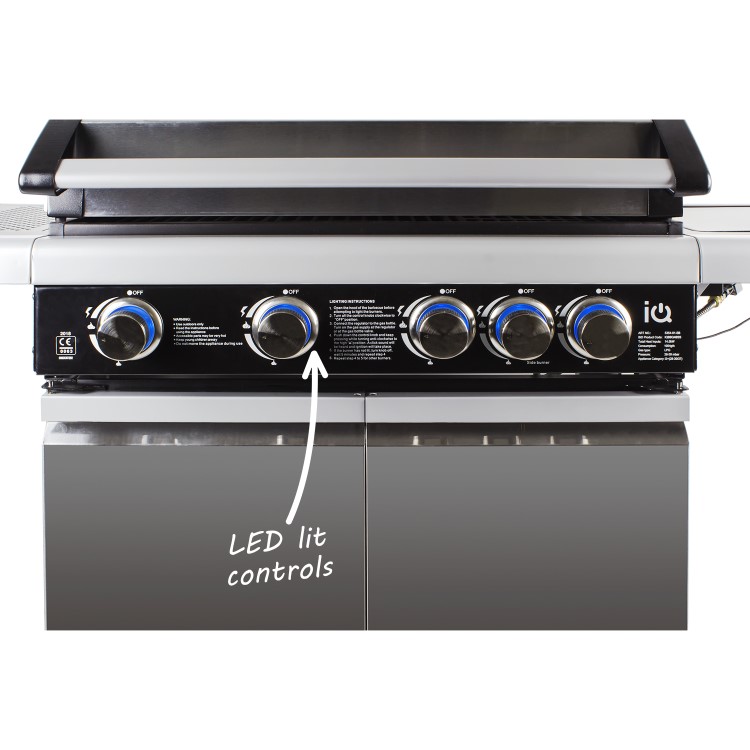GRADE A2 - The Alabama Elite 4 Burner Gas BBQ in Stainless Steel - Includes BBQ Cover