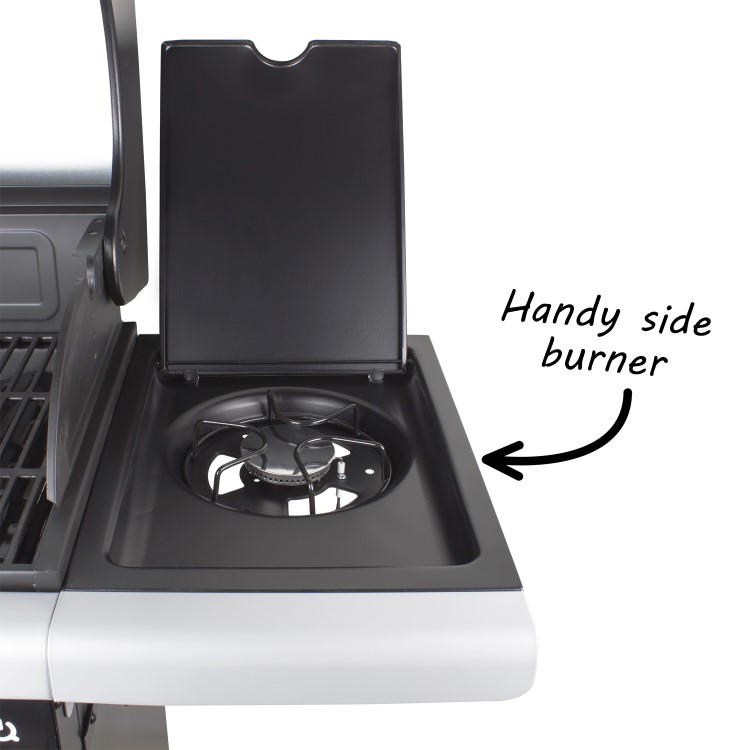 GRADE A2 - The Alabama Elite 4 Burner Gas BBQ in Stainless Steel - Includes BBQ Cover
