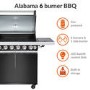 Boss Grill Alabama Elite - 6 Burner Gas BBQ Grill with Side Burner - Black