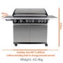GRADE A2 - The Alabama Elite 6 Burner Gas BBQ In Stainless Steel  - Includes BBQ Cover