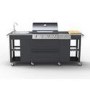 Refurbished Boss Grill Texas Outdoor Kitchen - 4 Burner Gas BBQ Grill with Side Burner - Black