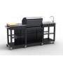 Refurbished Boss Grill Texas Outdoor Kitchen - 4 Burner Gas BBQ Grill with Side Burner - Black