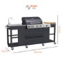 Boss Grill Texas Outdoor Kitchen - 4 Burner Gas BBQ Grill with Side Burner - Black